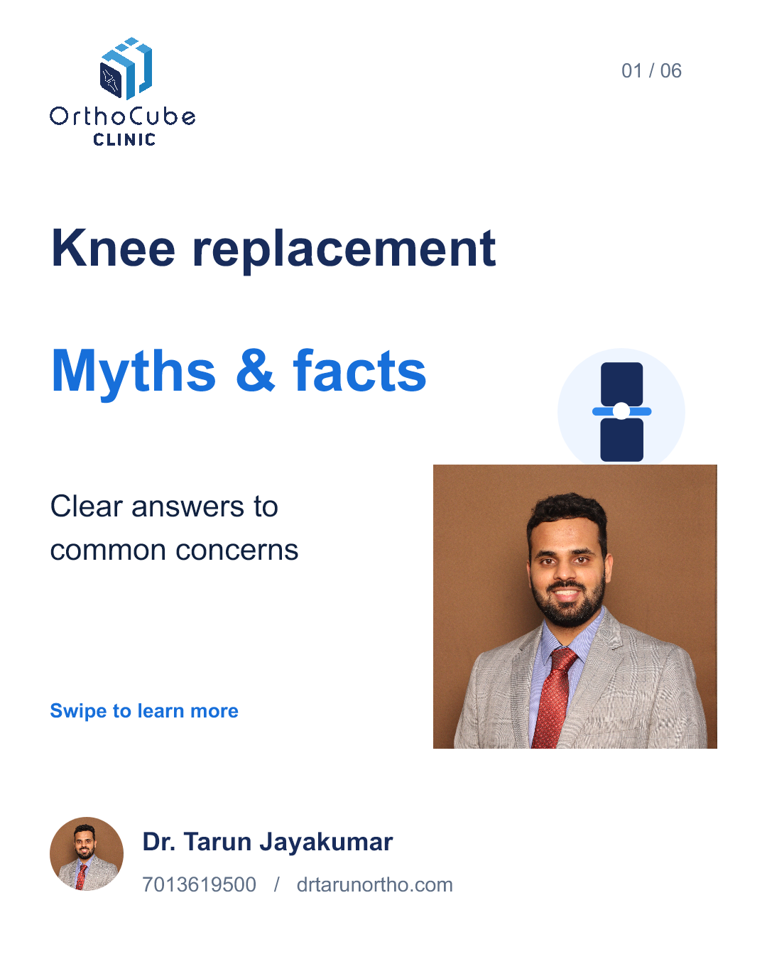 Knee replacement myths and facts in English – slide 1