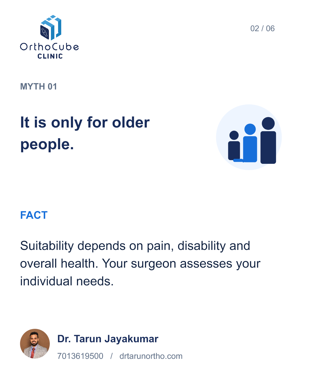 Knee replacement myths and facts in English – slide 2